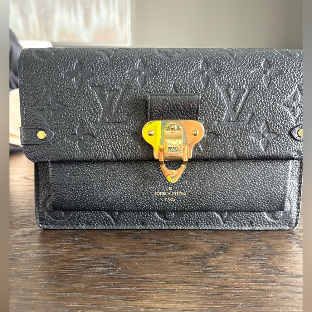 Louis Vuitton Black Monogram Wallet on chain